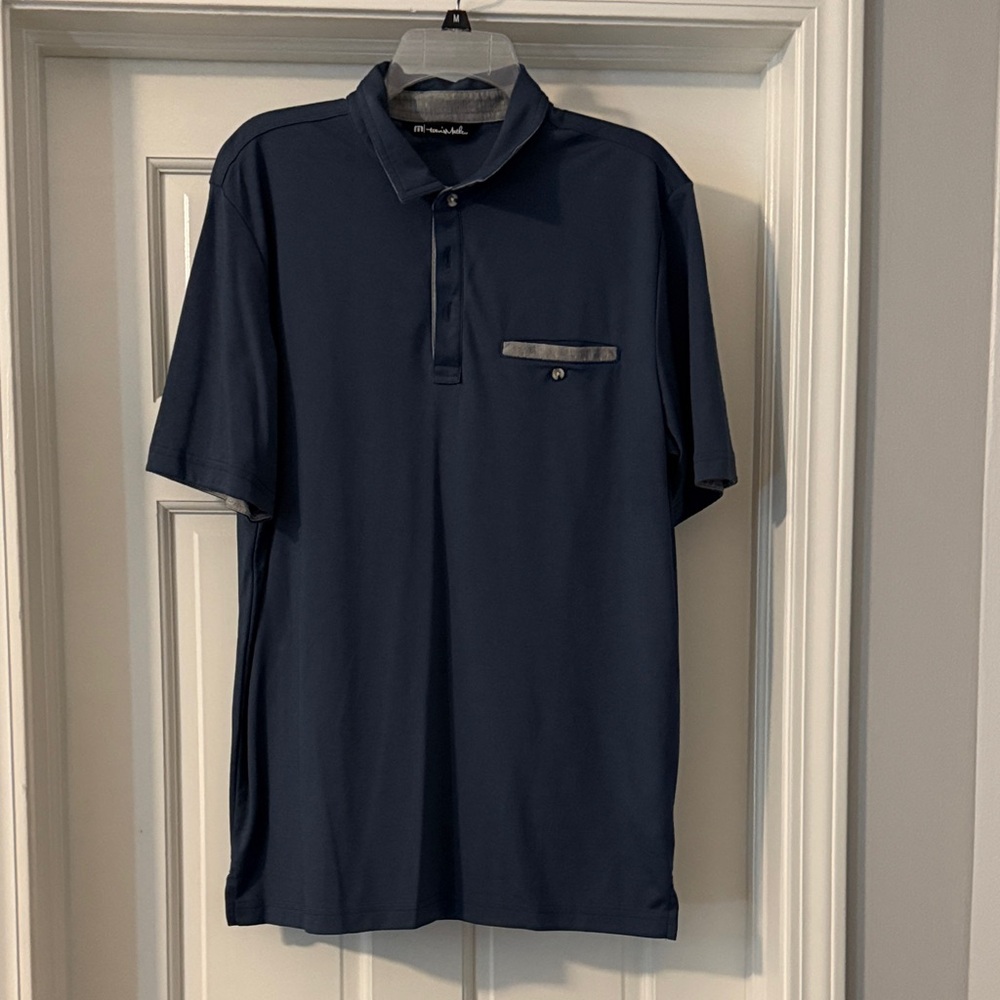 Travis Matthew Navy Polo Shirt with Gray Details